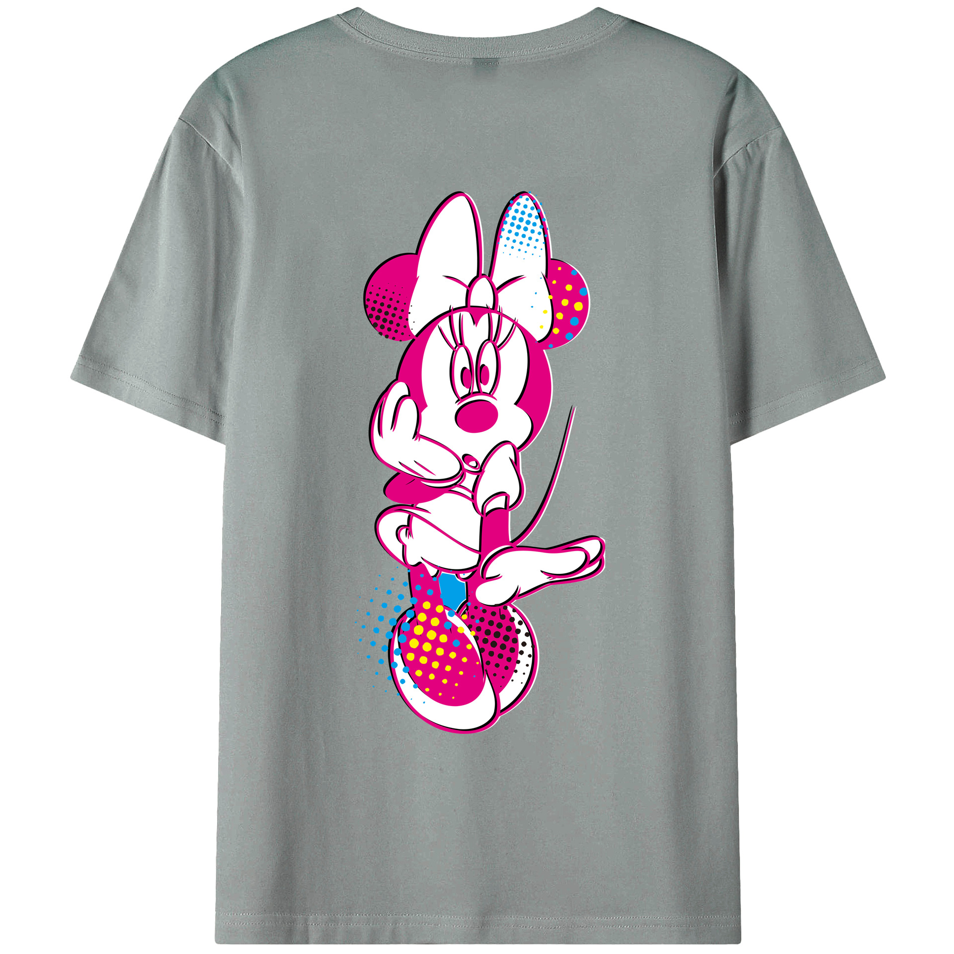 ミッキーマウス Mickey Mouse 綿100％ メンズ半袖Tシャツ（バックプリント） 通気性